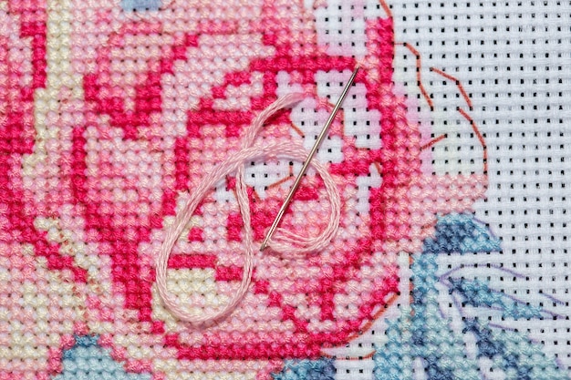 detal haftu w zbliżeniu